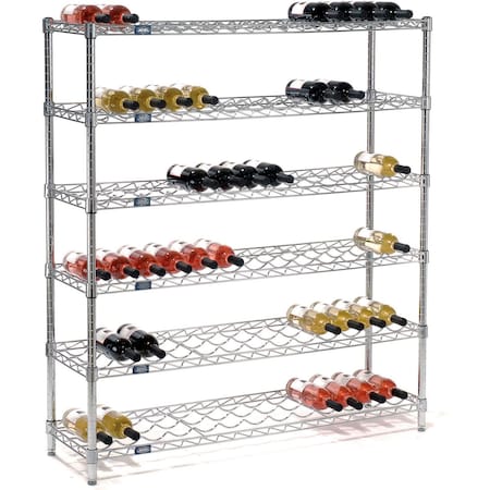 Nexel Wine Bottle Rack, 78 Bottle 48inW x 14inD x 54inH, Chrome 797147